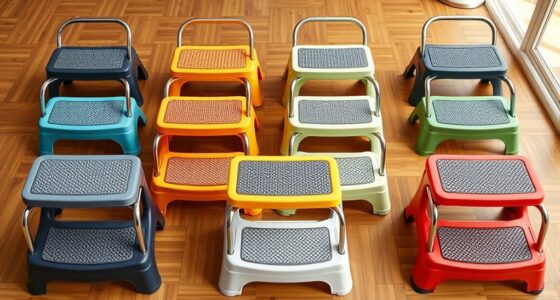 top two step stools with handles