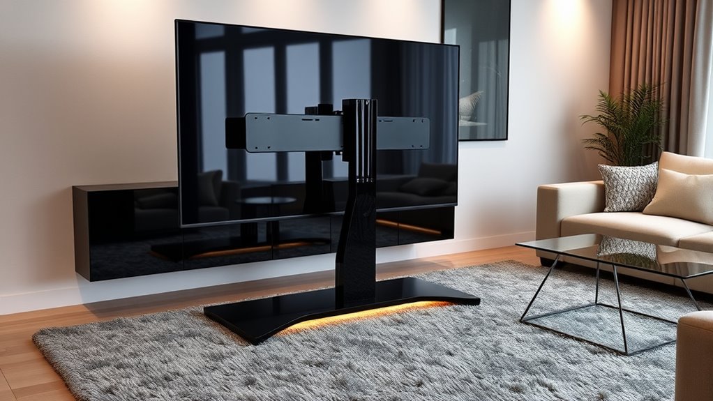 tv size swivel range