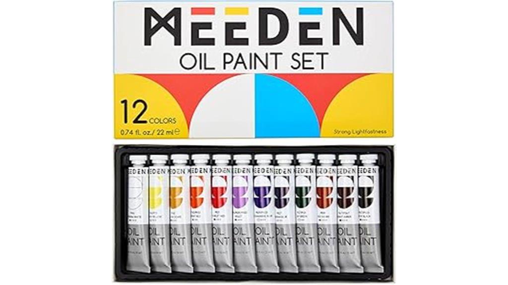 twelve 22ml oil paints