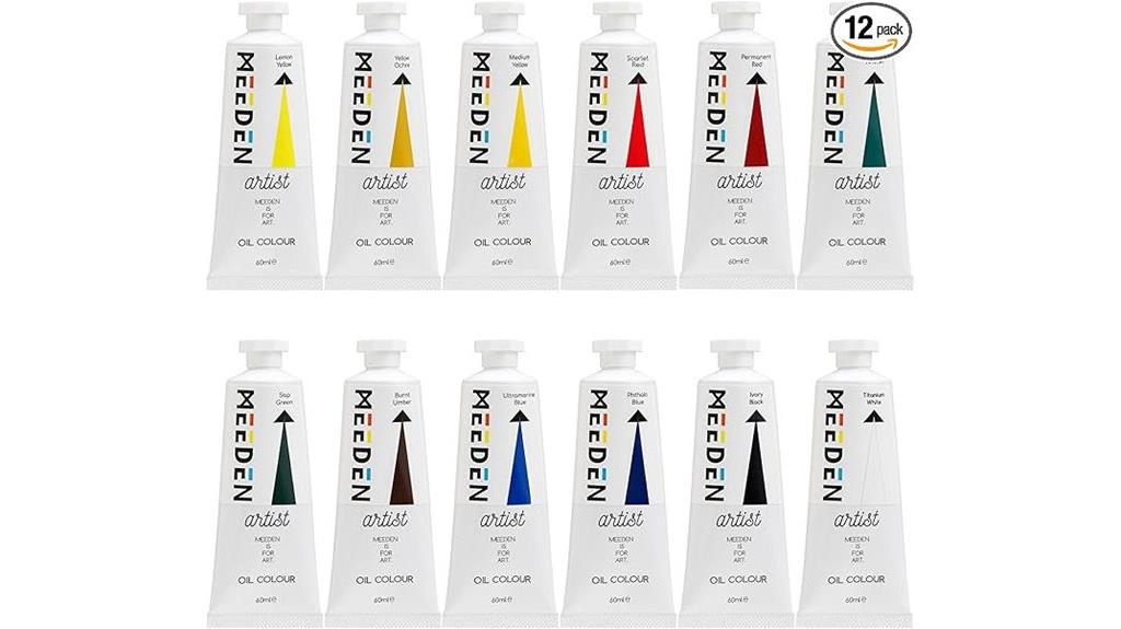 twelve 60ml oil paints