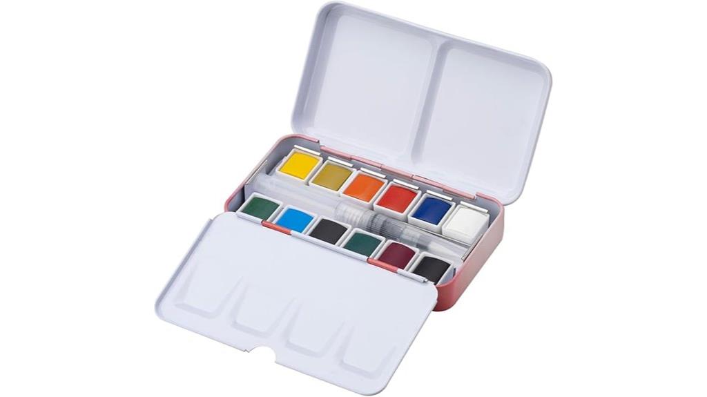 twelve color watercolor paint set