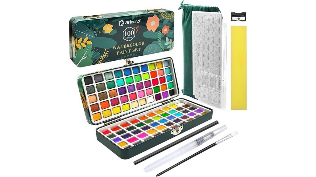 vibrant 100 color watercolor kit