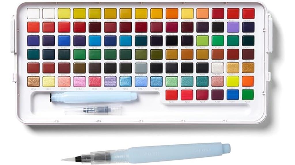 vibrant 96 color watercolor set