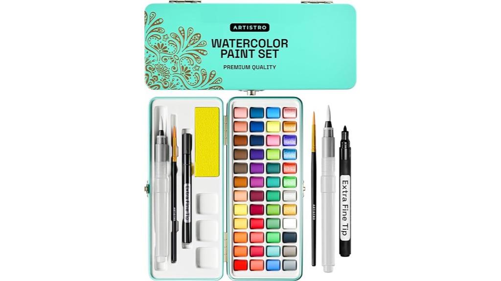 vibrant metallic fluorescent watercolors