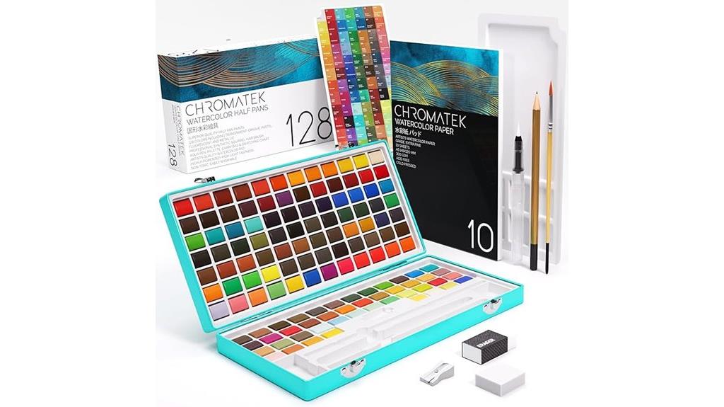 watercolor paint set with accessories