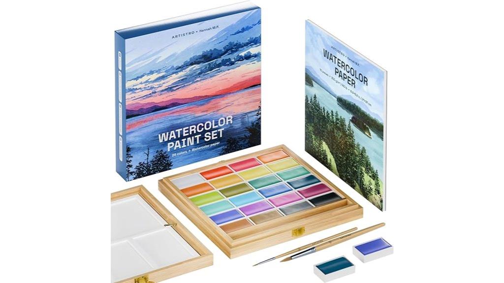 watercolor set in bamboo