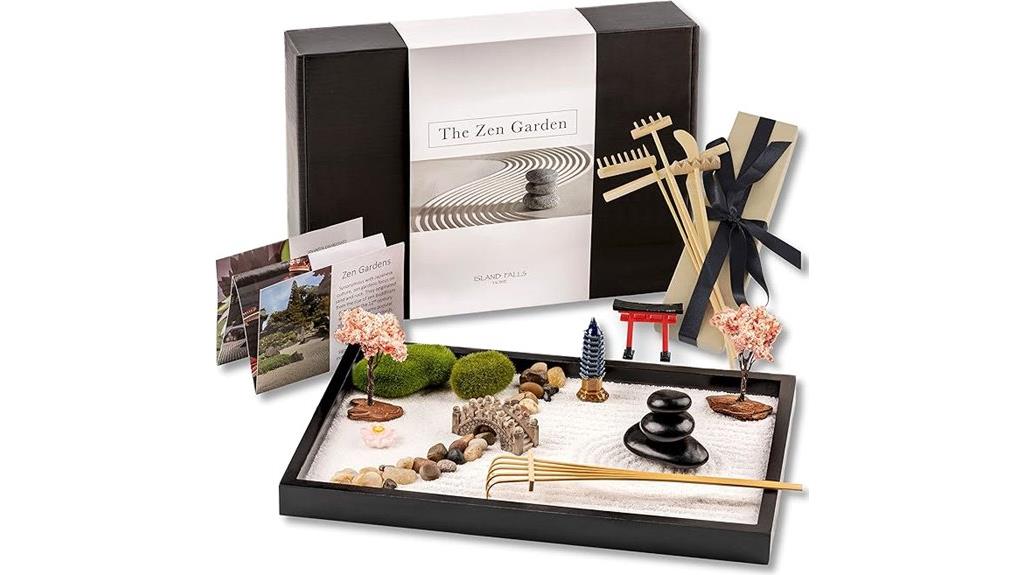 zen garden with tools