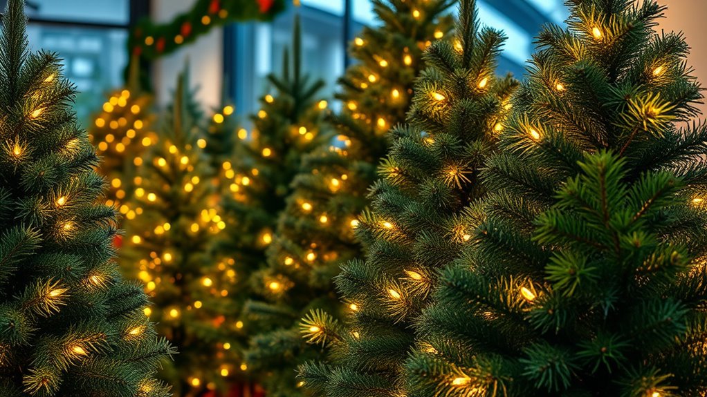 realistic pre lit christmas trees