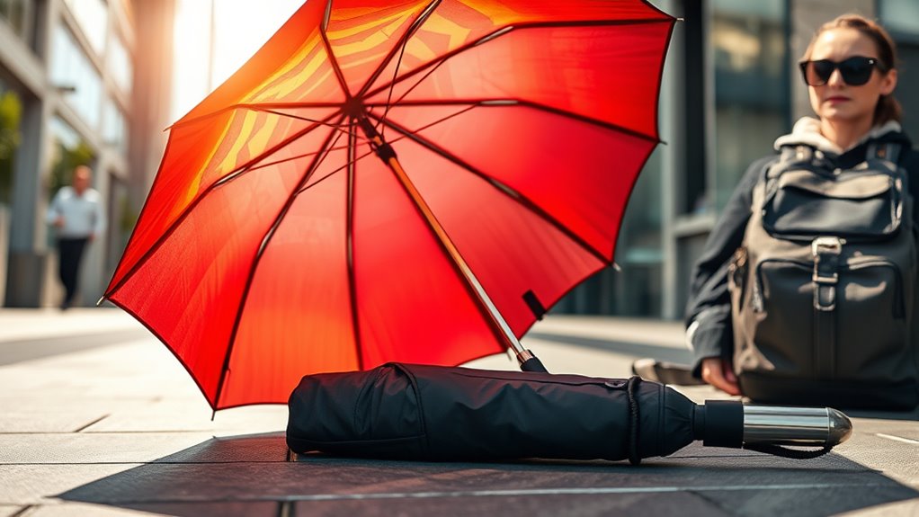 wind resistant portable umbrellas