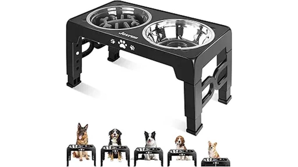 adjustable elevated dog bowls