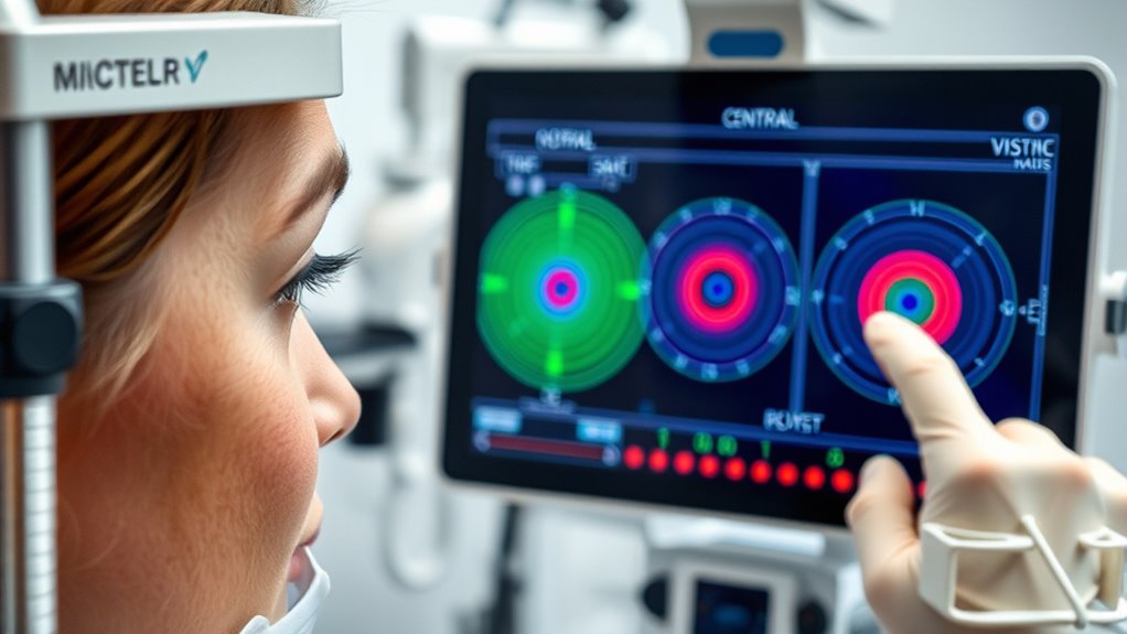 assessing peripheral and central vision