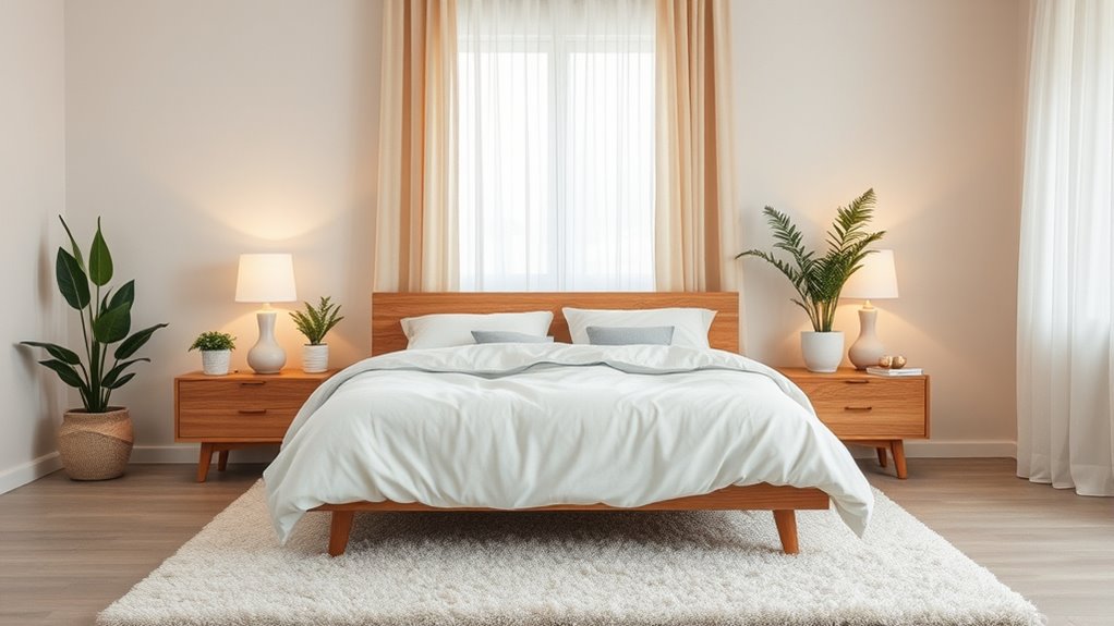 balanced clutter free bedroom layout