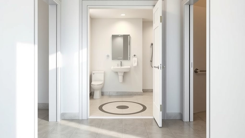 bathroom door clearance standards