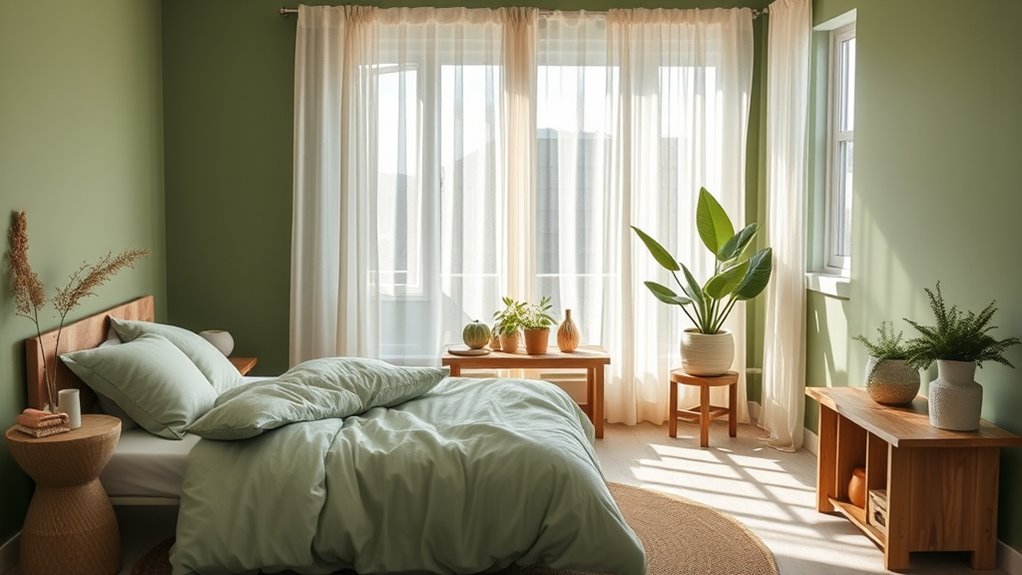 calming natural green tones