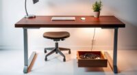 clutter free adjustable desk