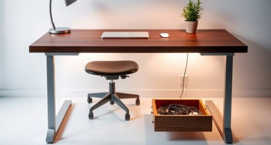 clutter free adjustable desk