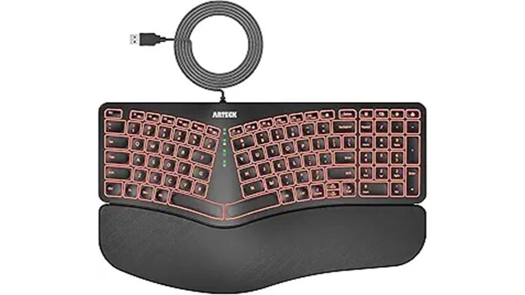 colorful backlit wired keyboard