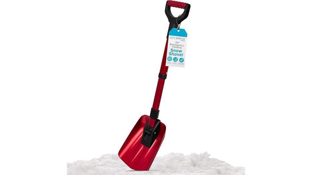 compact red snow shovel