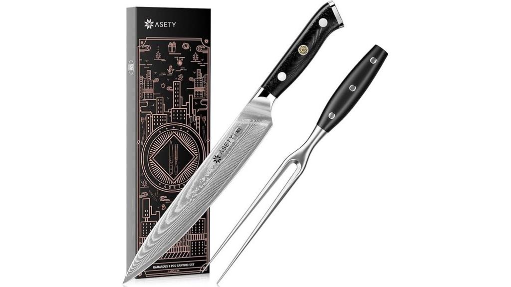 damascus steel carving set