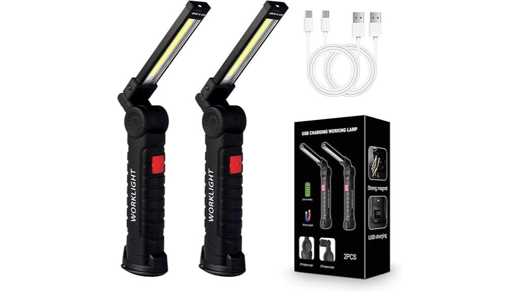 dual rechargeable magnetic work lights