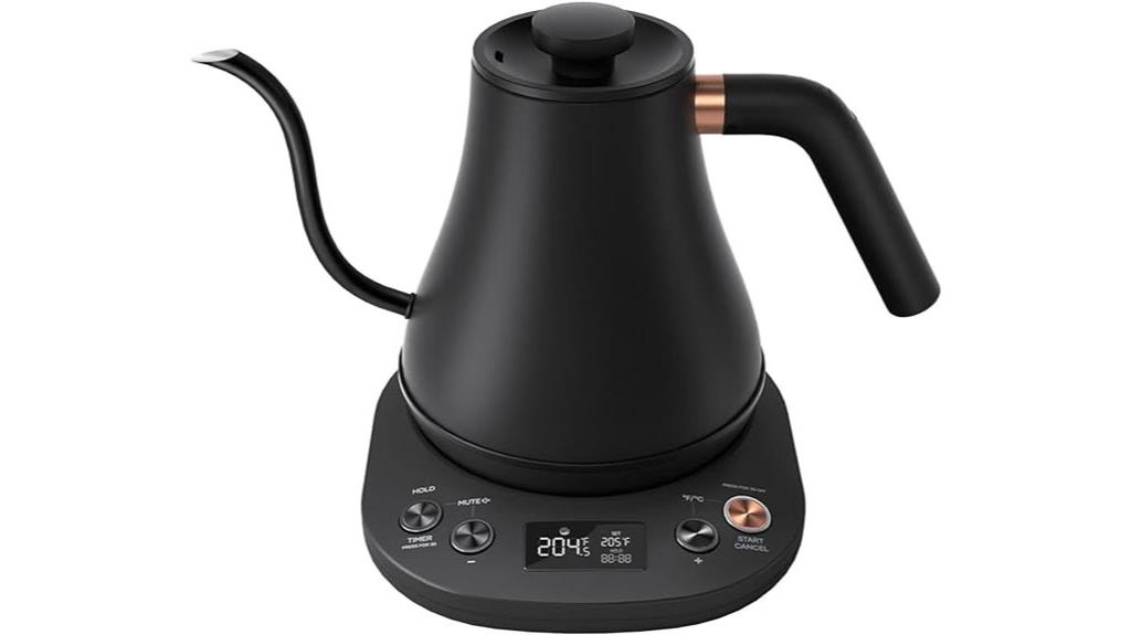 electric gooseneck kettle with adjustable temperature
