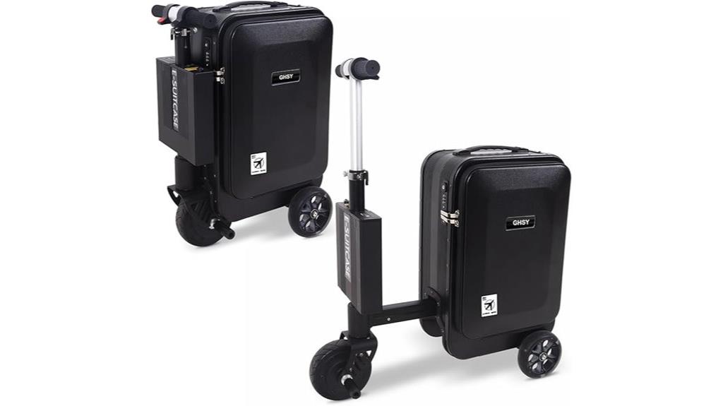 electric travel suitcase with removable battery