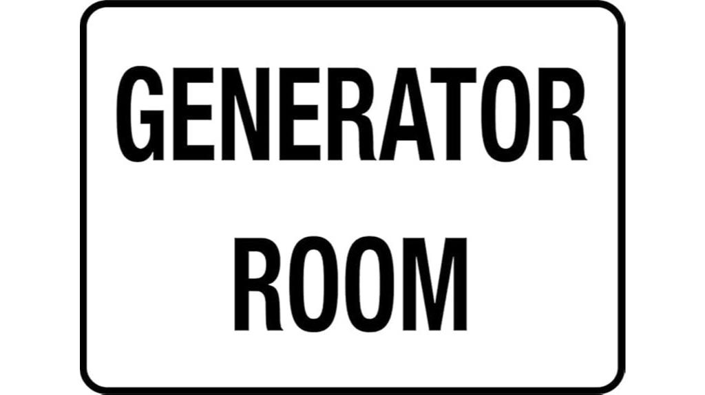generator room metal plaque
