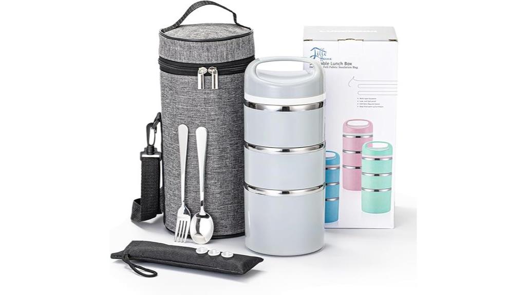 gray stainless steel lunch box