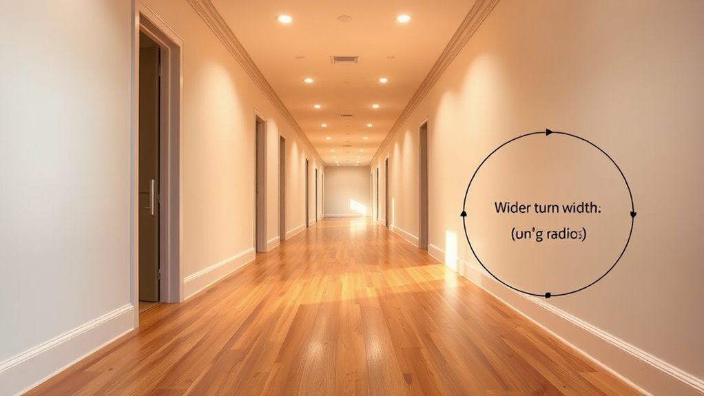 hallway dimensions and turning