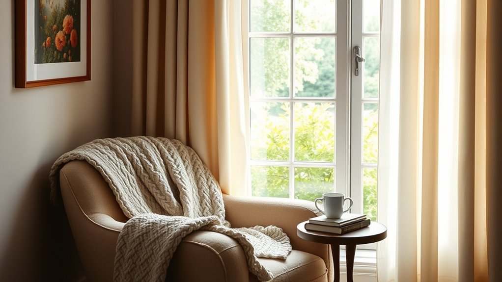 ideal cozy reading corner