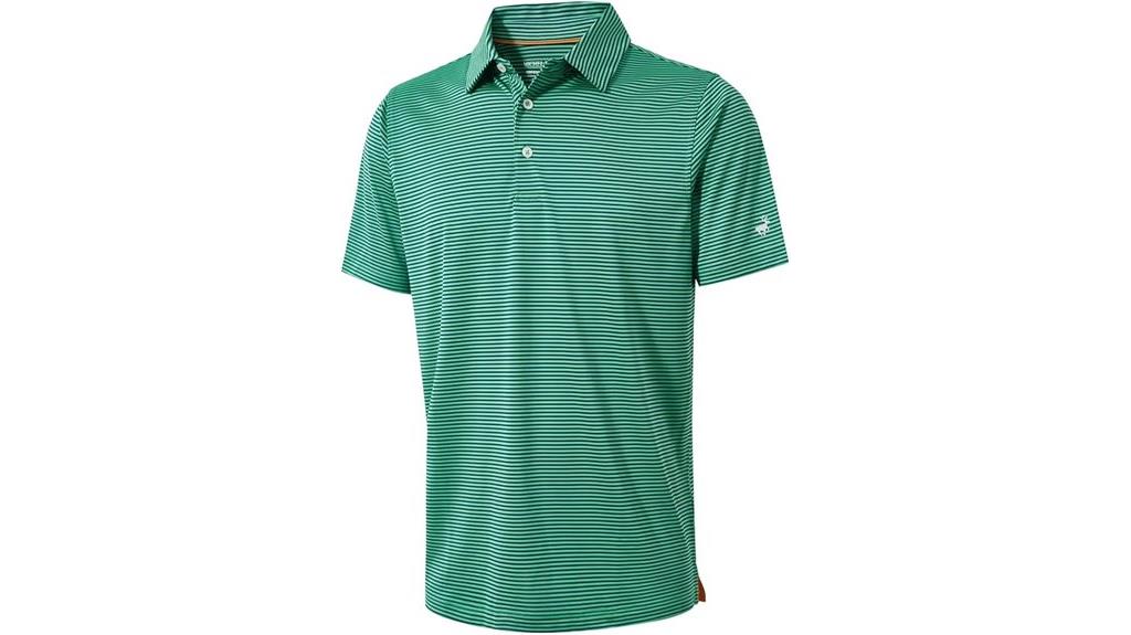 moisture wicking striped golf shirt
