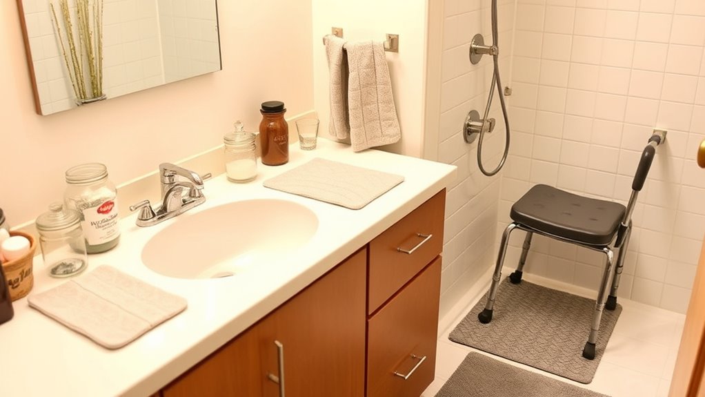 organize bathroom for safety