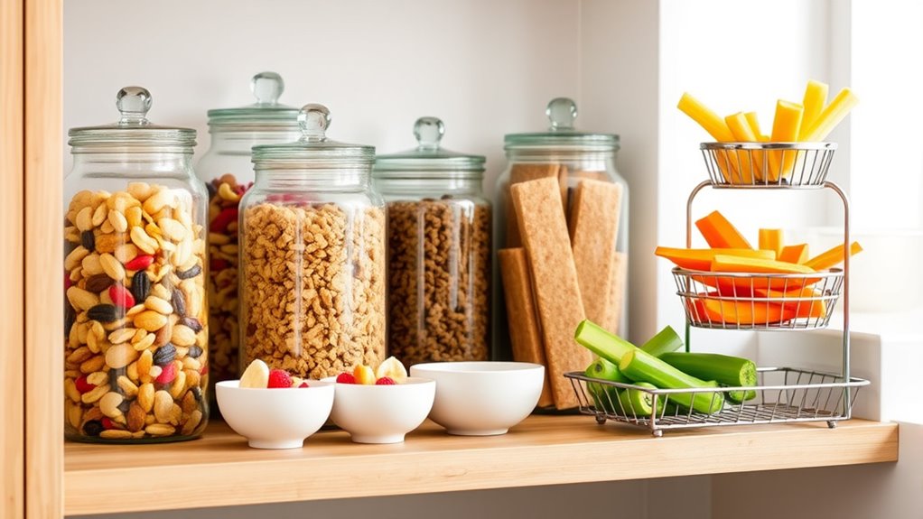 organize snacks for accessibility