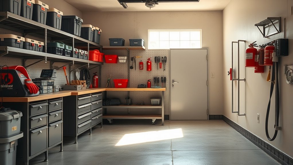 organized garage safe storage