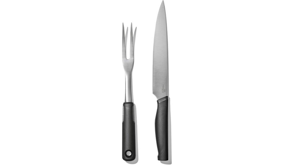 oxo carving set with soft grip