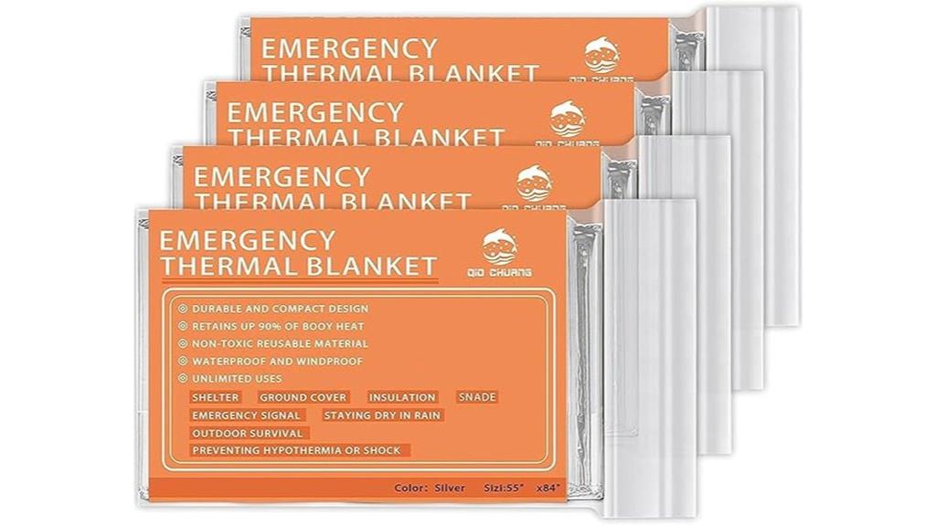 pack of four thermal blankets