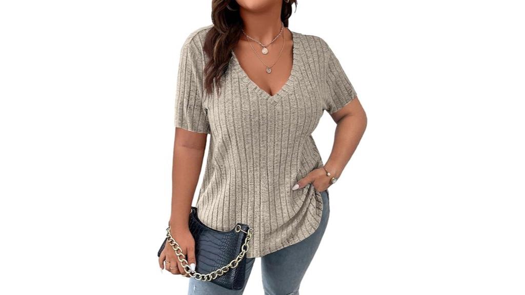 plus size v neck tops