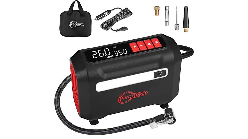 portable air compressor with digital display