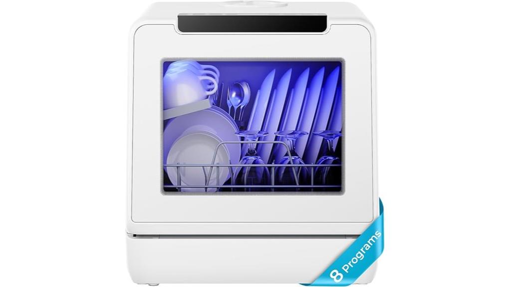 portable dishwasher with 8 programs