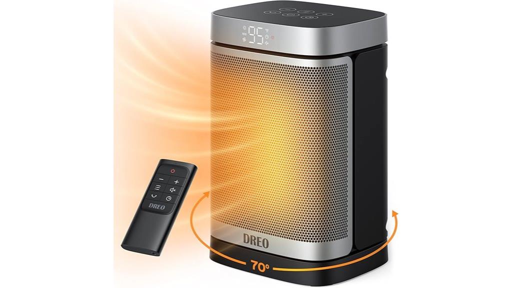 portable electric heater with remote