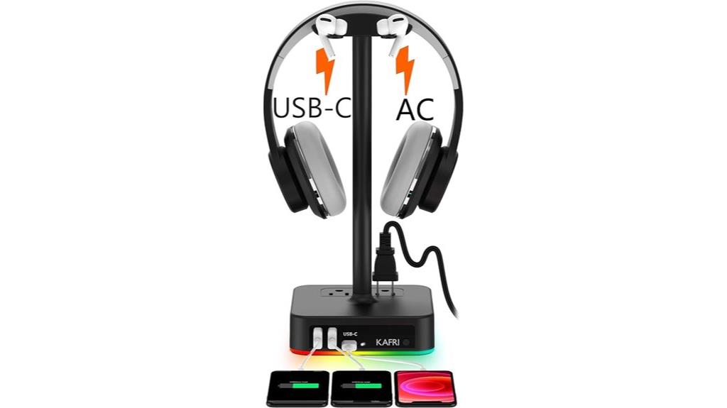 rgb headphone stand with usb