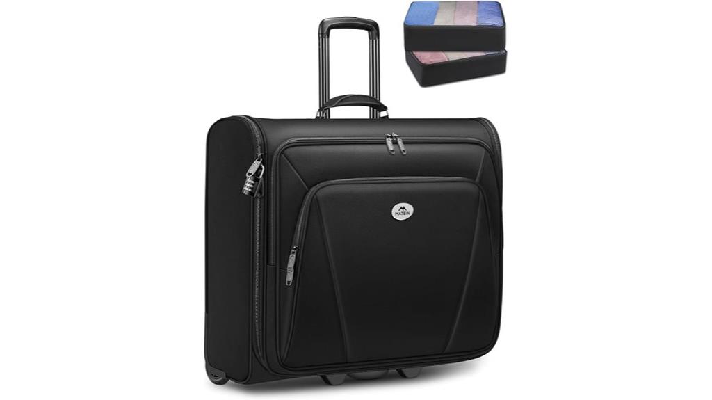 rolling garment bag with cubes