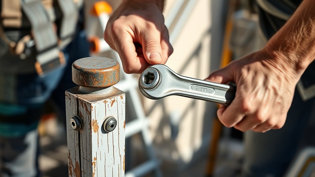 secure and adjust railings