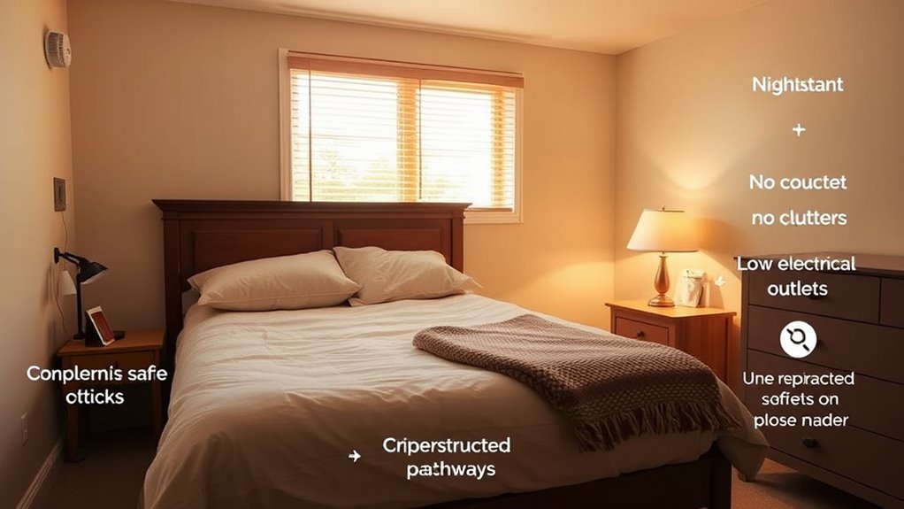 secure clear well lit bedroom