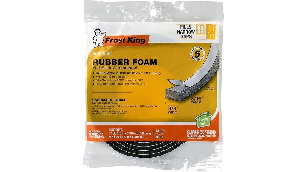 self adhesive rubber foam seal