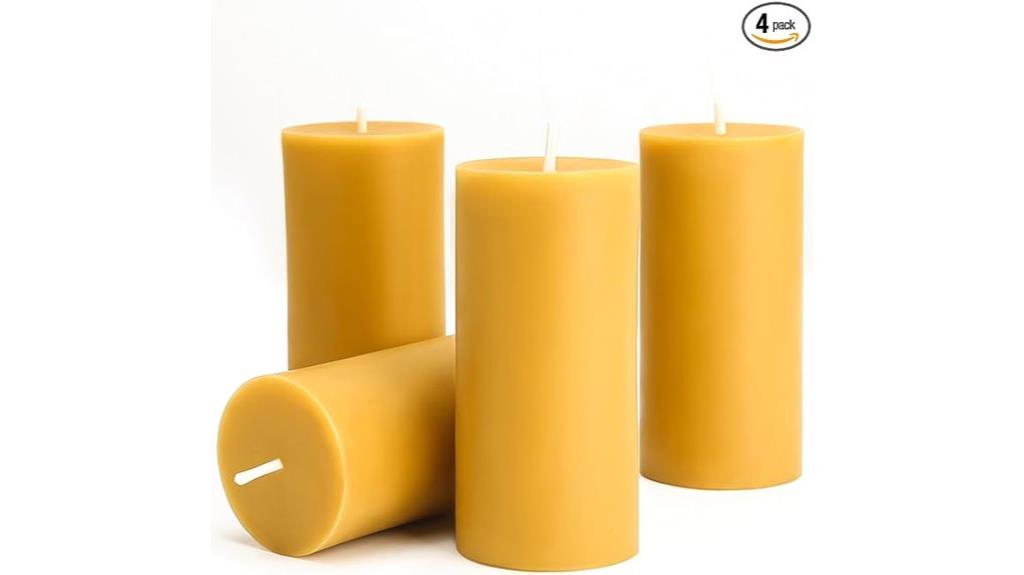 set of four beeswax candles