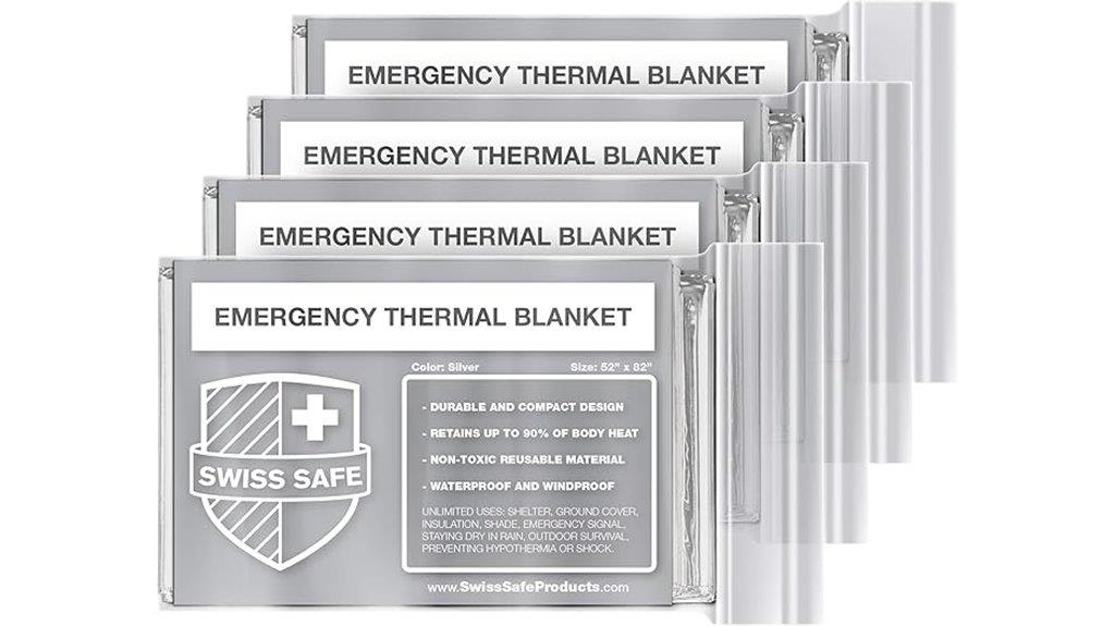 set of four emergency blankets