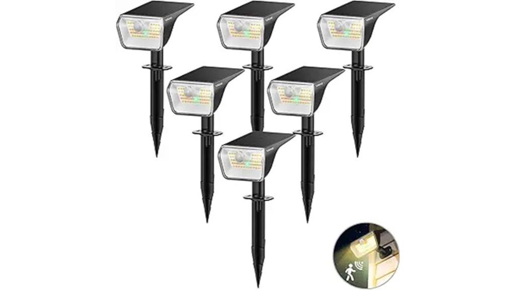 six pack solar sensor lights