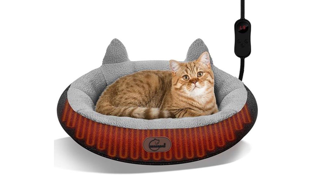 small cat heated bed