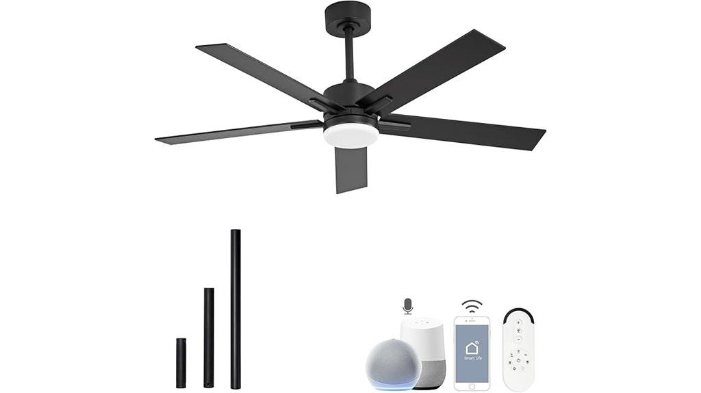 smart black ceiling fan